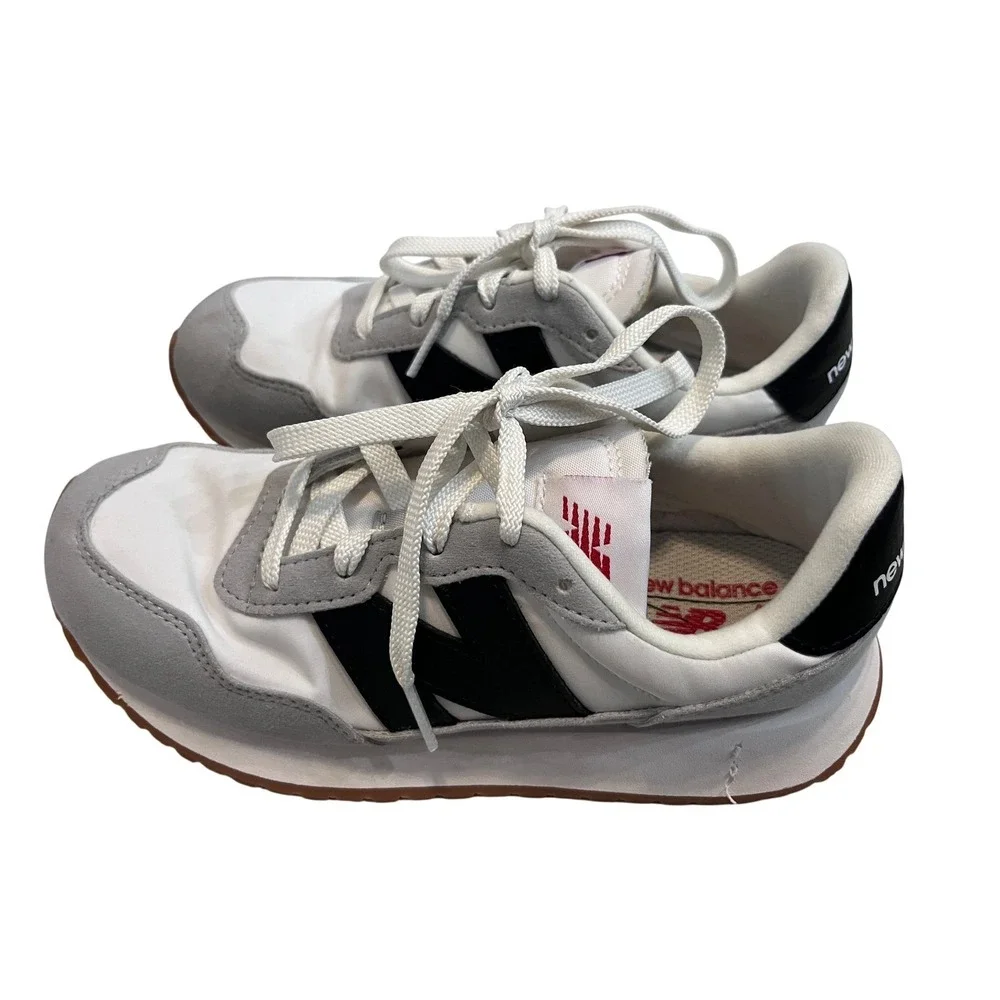 New Balance 237 Kids Casual Lifestyle Sneakers White Grey Black Big Kid 4